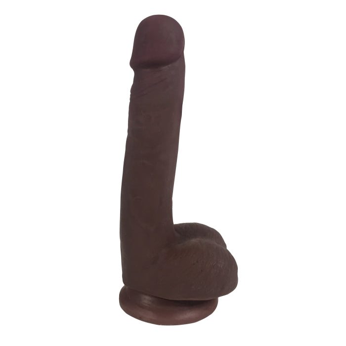 EASY RIDERS 7" SLIM BIOSKIN DONG W/ BALLS - CHOCOLATE