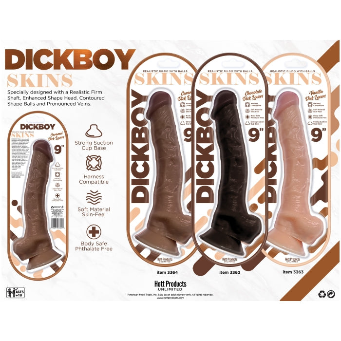 DICKBOY SKINS DILDO VANILLA LOVERS 9"