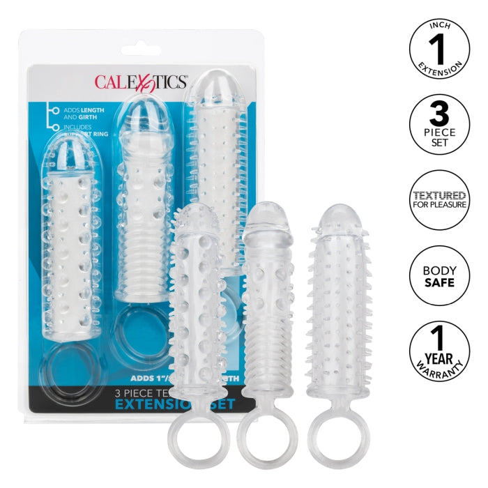 3 PIECE TEXTURED EXTENSION SET - CLEAR