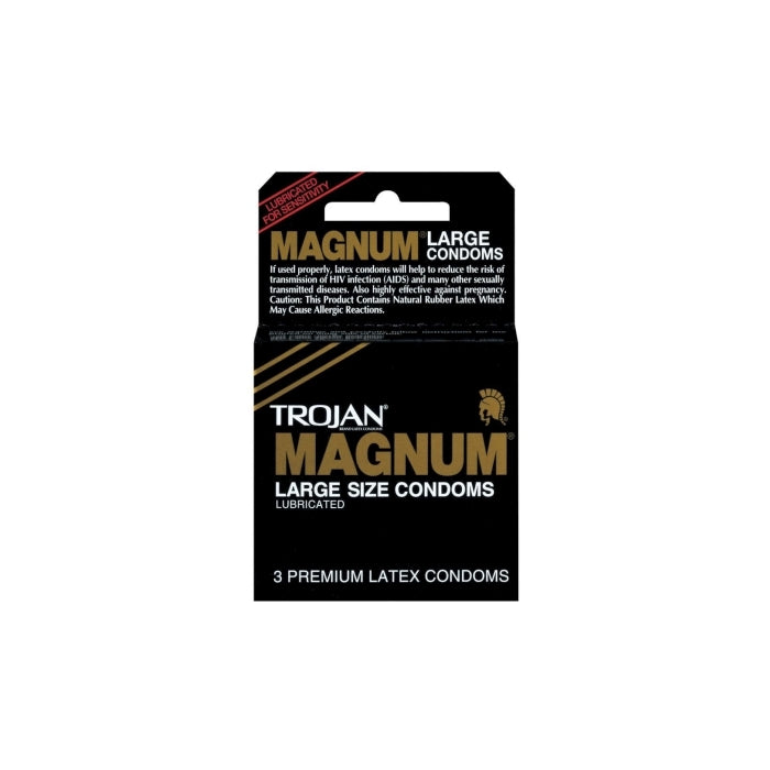 TROJAN 3'S MAGNUM LUB LARGE SIZE (BLACK) 6 PACK
