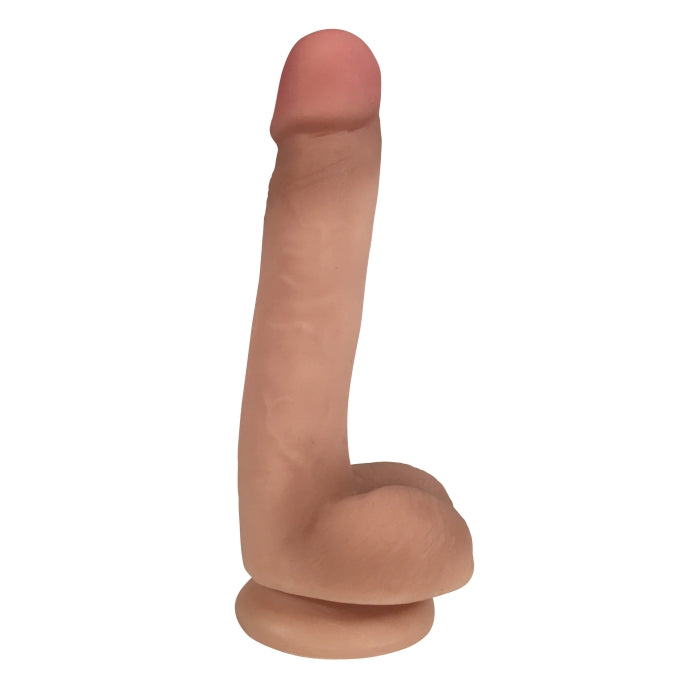 EASY RIDERS 7" SLIM BIOSKIN DONG W/ BALLS - VANILLA