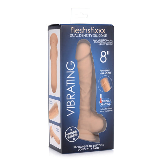 FLESHSTIXXX 8" VIBE SILICONE DILDO W/ BALLS
