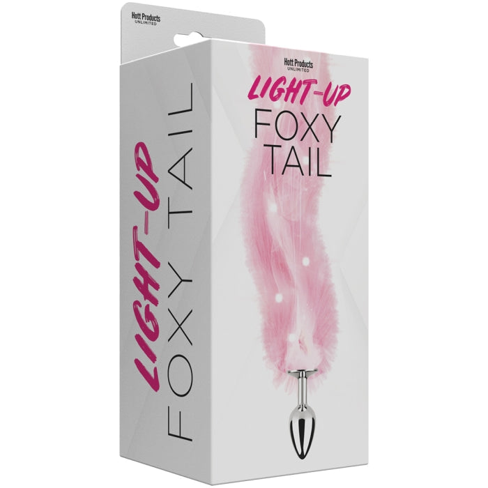 FOXY TAIL - LIGHT UP FAUX FUR BUTT PLUG - PINK