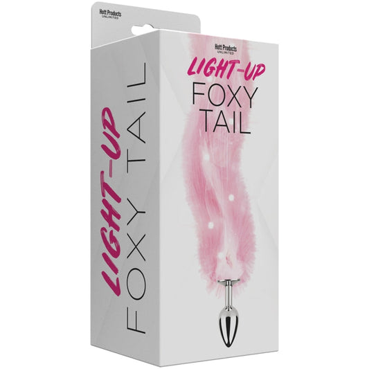 FOXY TAIL - LIGHT UP FAUX FUR BUTT PLUG - PINK