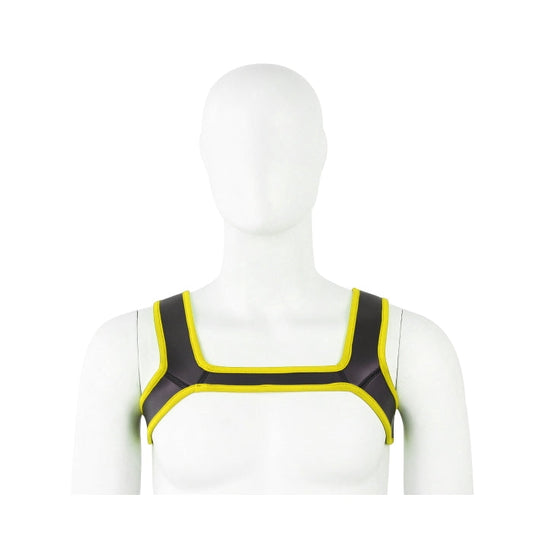 CHEST HARNESS NEOPRENE - BLK/YELLOW - LRG