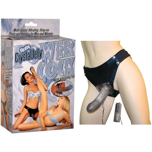 VIBRATING CRYSTAL JELLY POWER COCK-SMOKE