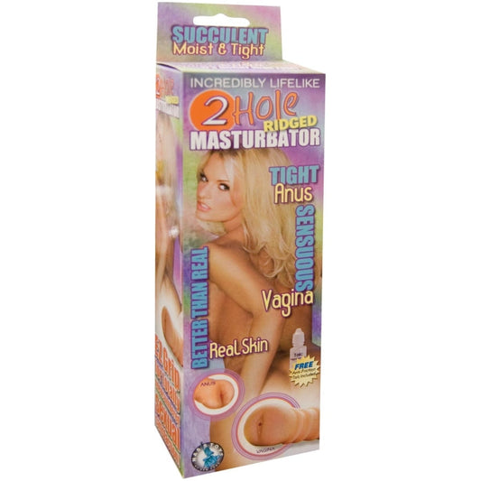 2 HOLE RIDGED MASTURBATOR-FLESH