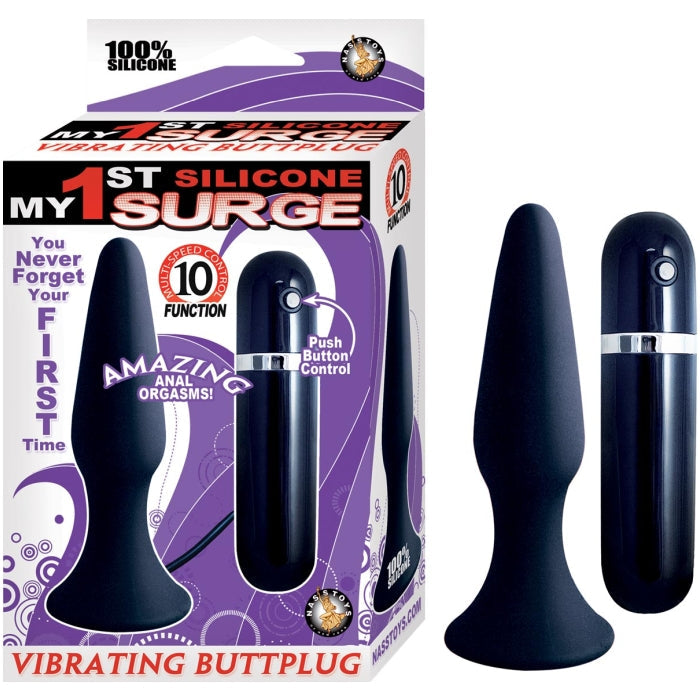 MY 1ST SILICONE SURGE VIBRATING BUTTPLUG-BLACK