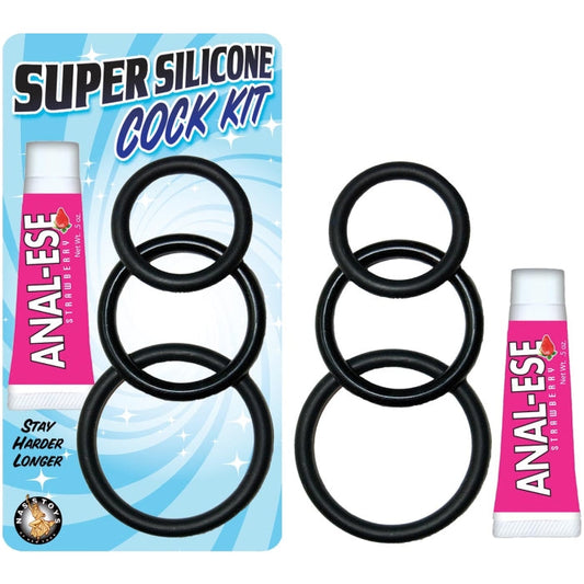 SUPER SILICONE COCK KIT-BLACK