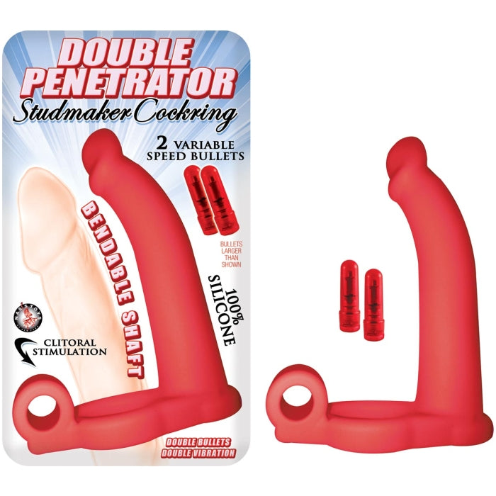 DOUBLE PENETRATOR STUDMAKER COCKRING-RED