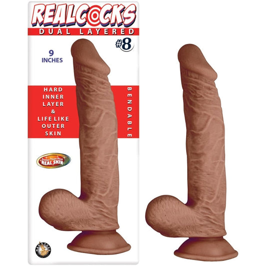 REALCOCKS DUAL LAYERED #8 BROWN 9"