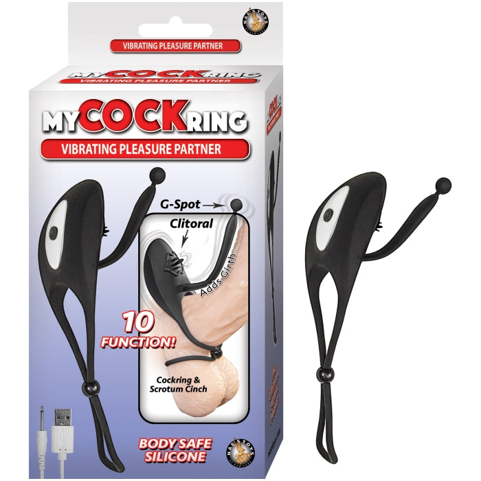 MY COCKRING VIBRATING PLEASURE PARTNER-BLACK