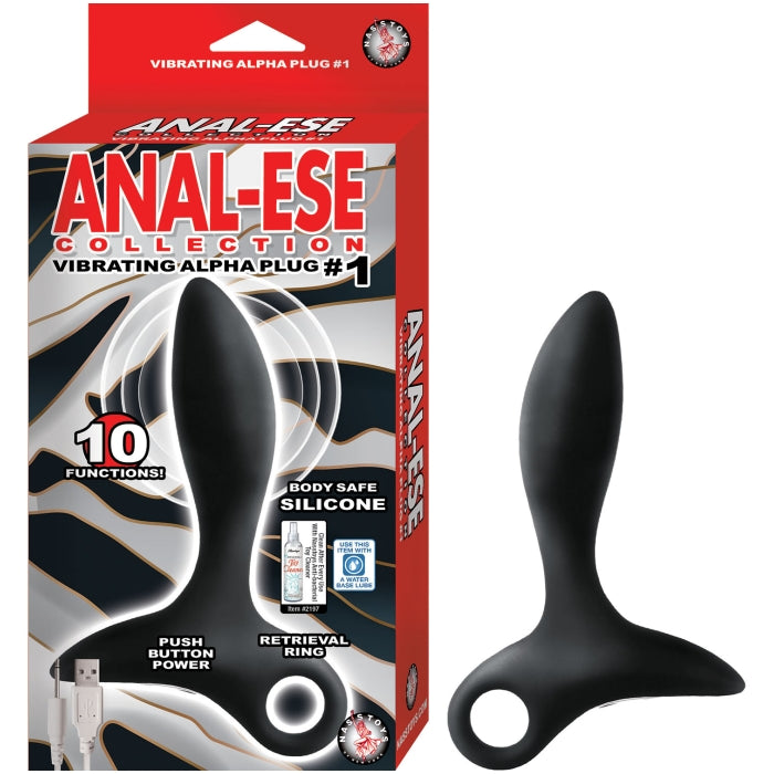 ANAL-ESE COLLECTION VIBRATING ALPHA PLUG #1-BLACK