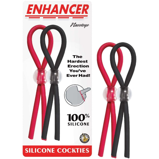 ENHANCER SILICONE COCKTIES - RED & BLACK