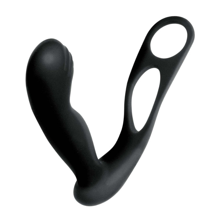 BUTTS UP PROSTATE MASSAGER W/SCROTUM & COCK RING-BLACK