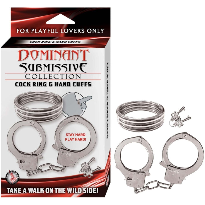 DOMINANT SUBMISSIVE COLLECTION COCKRING & HANDCUFFS
