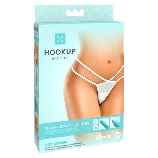 * 5% OFF! * HOOKUP PANTIES REMOTE BOW-TIE G-STRING - FITS S-L