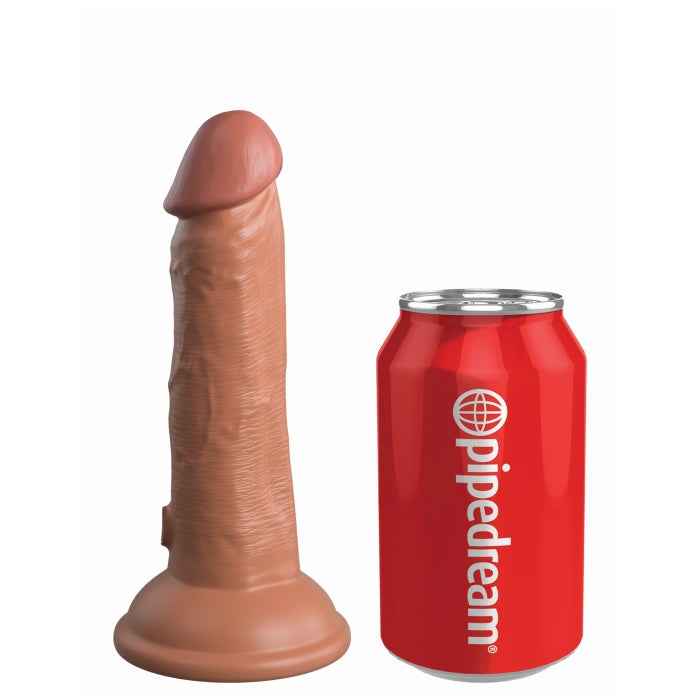 KING COCK ELITE 6" SILICONE DUAL DENSITY COCK - TAN