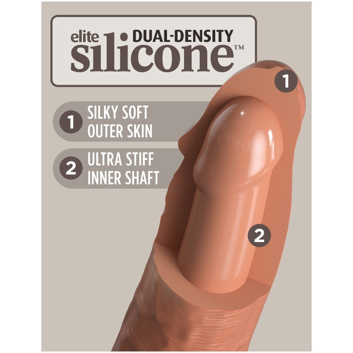 KING COCK ELITE 6" SILICONE DUAL DENSITY COCK - TAN