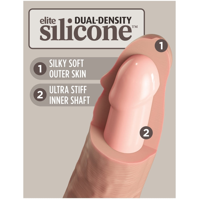 KING COCK ELITE 9" SILICONE DUAL DENSITY COCK - LIGHT