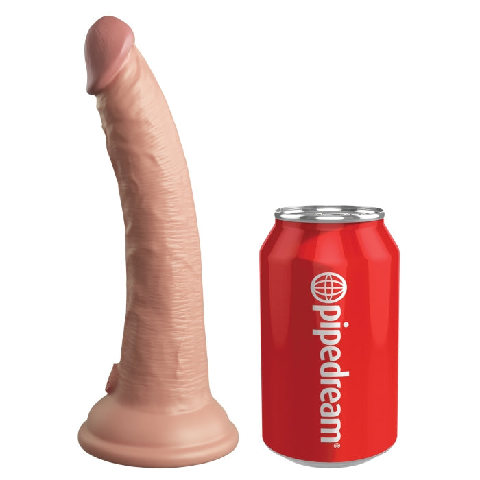 KING COCK ELITE 7" VIBE SIL DUAL DENSITY COCK W/REMOTE - LIGHT