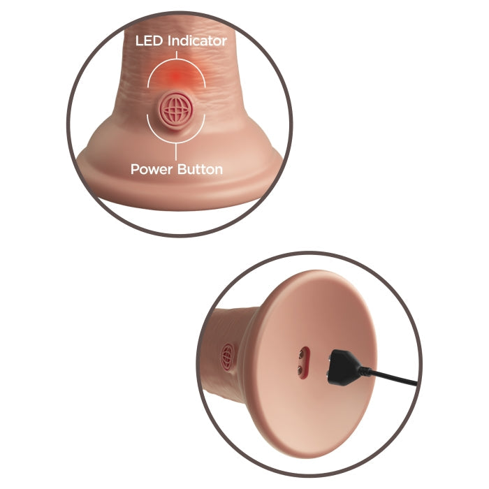 KING COCK ELITE 8" VIBE SILICONE DUAL DENSITY COCK - LIGHT