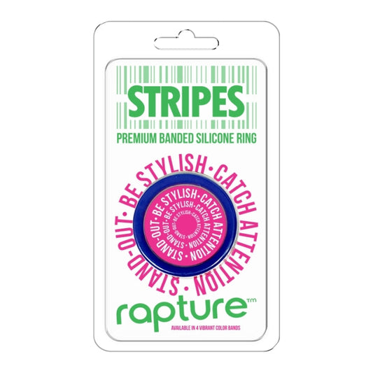 STRIPES PREMIUM BANDED SILICONE RING - BLUE LAGOON