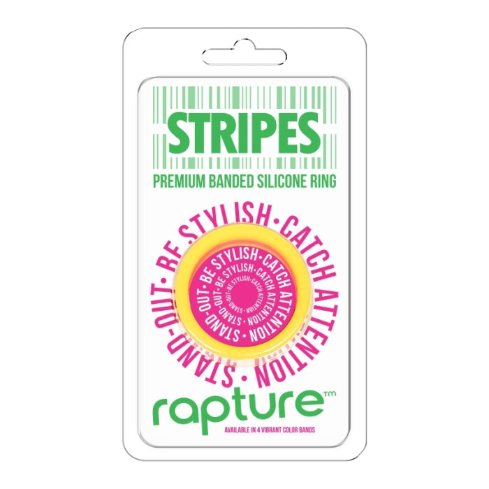 STRIPES PREMIUM BANDED SILICONE RING - LEMON FIZZ
