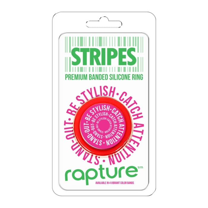 STRIPES PREMIUM BANDED SILICONE RING - RED SANGRIA
