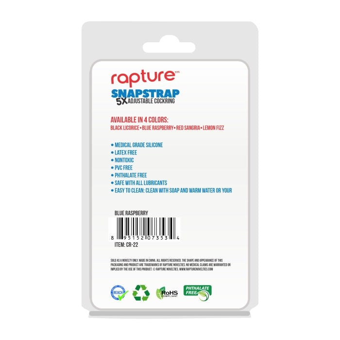 SNAPSTRAP 5X ADJUSTABLE COCKRING - BLUE RASPBERRY