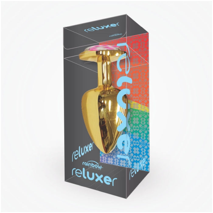 BUTT PLUG GOLD CHROME 3.75" THE RELUXER W/ SHIMMER