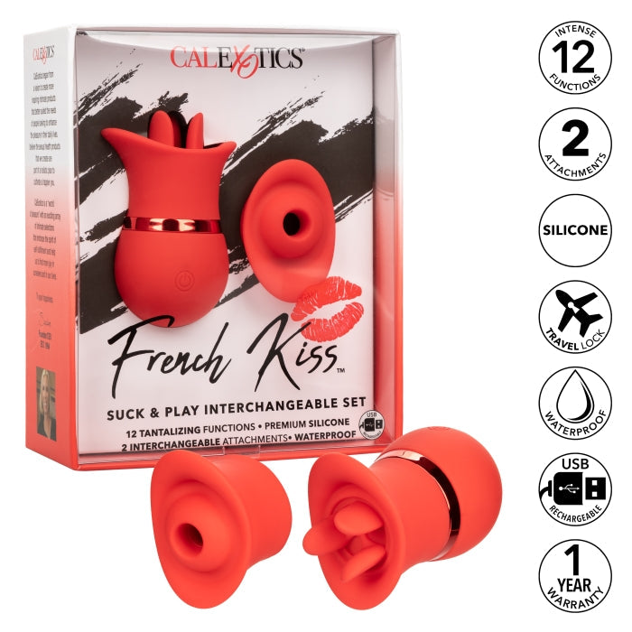 FRENCH KISS SUCK & PLAY 12X INTERCHANGEABLE SET - RED