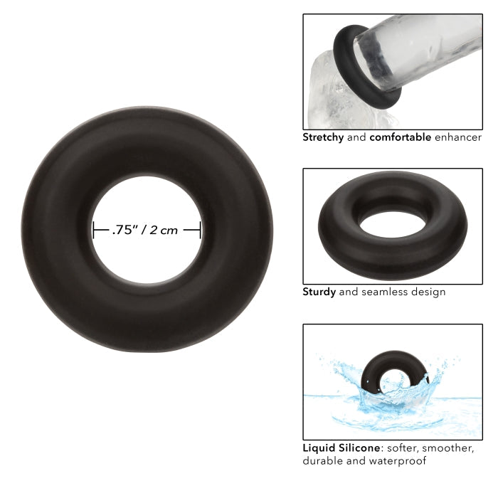 COCK RING MEDIUM BLACK ALPHA LIQUID SILICONE PROLONG