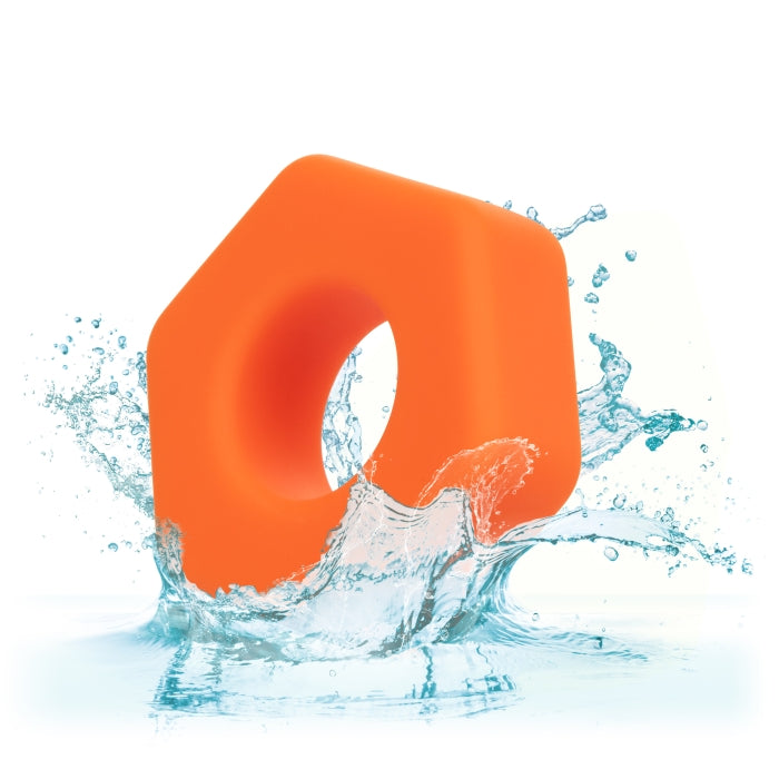 COCK RING ORANGE ALPHA LIQUID SILICONE PROLONG SEXAGON