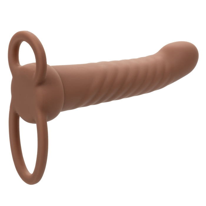 PERFORMANCE MAXX RECHARGEABLE RIBBED DUAL PENETRATOR - BROWN