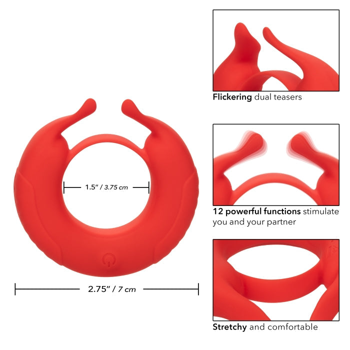 SILICONE RECHARGEABLE TAURUS ENHANCER - RED