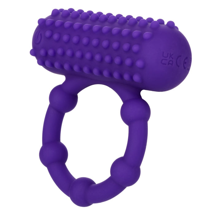 SILICONE RECHARGEABLE 5 BEAD MAXIMUS RING - PURPLE