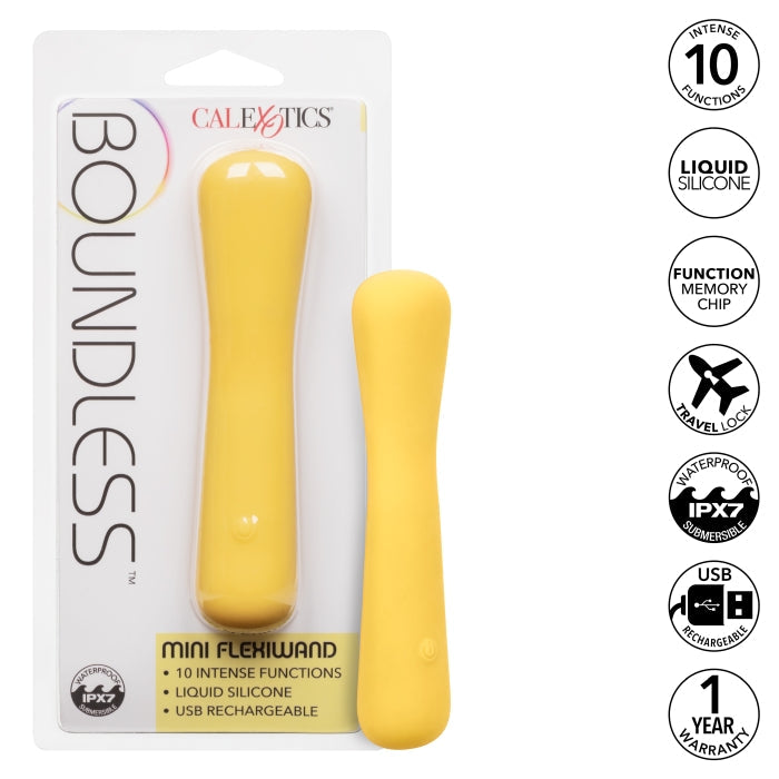 VIBE WAND 5" YELLOW 10X BOUNDLESS MINI FLEXIWAND