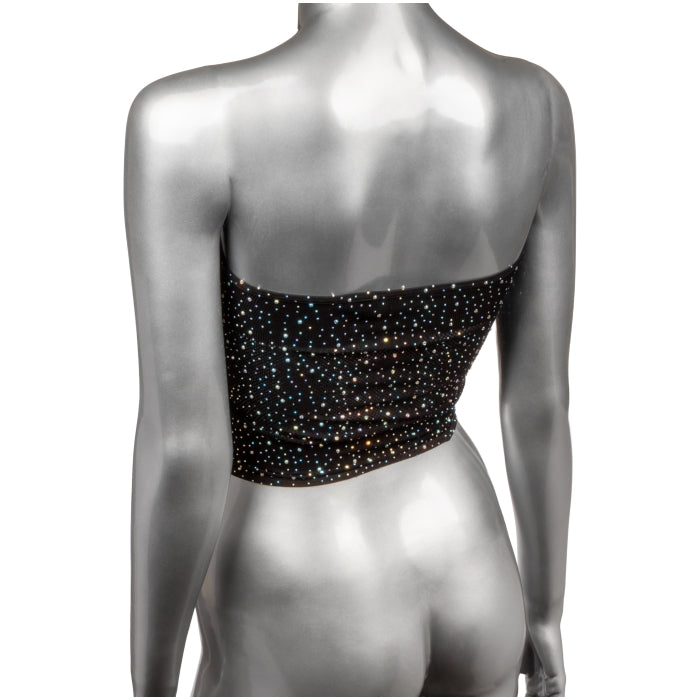 CROP TOP PLUS SIZE BLACK RADIANCE BANDEAU