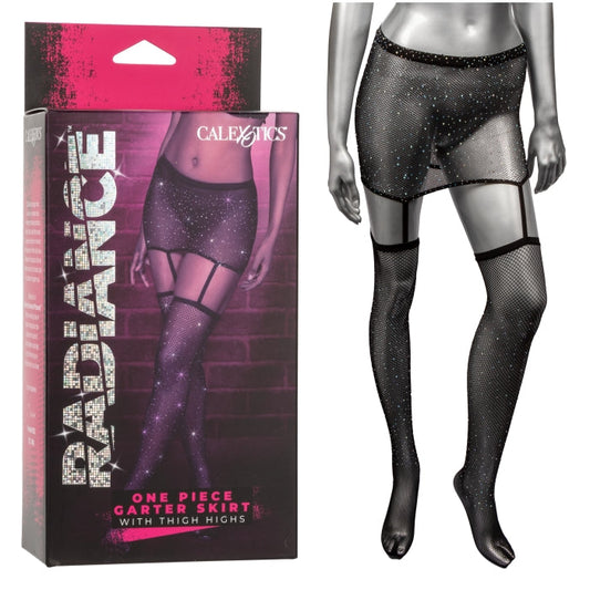 GARTER SKIRT W/ THIGH HIGHS BLACK RADIANCE ONE PIECE