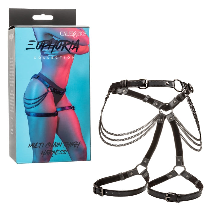 THIGH HARNESS BLACK EUPHORIA COLLECTION MULTI CHAIN