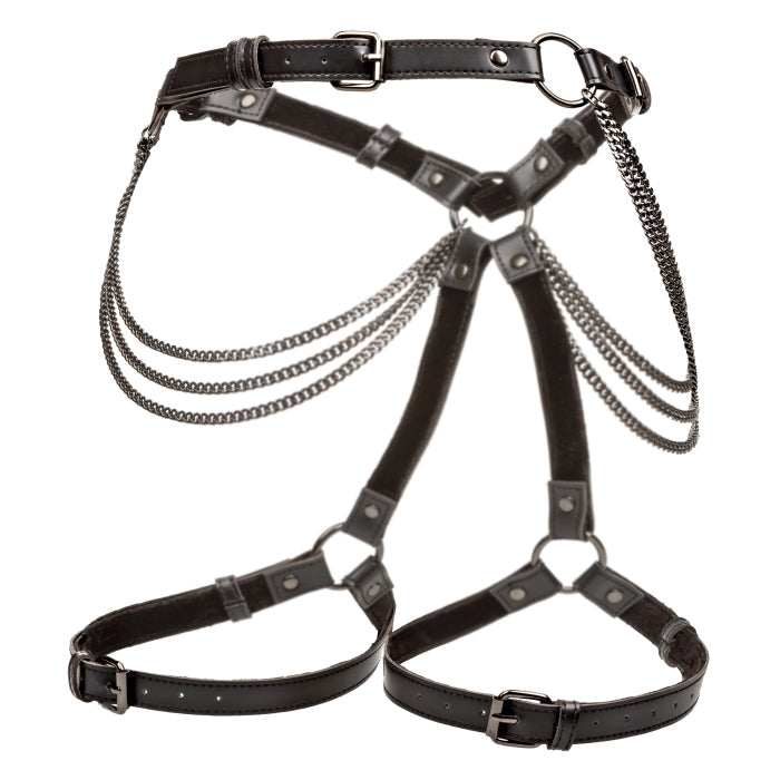 THIGH HARNESS BLACK EUPHORIA COLLECTION MULTI CHAIN