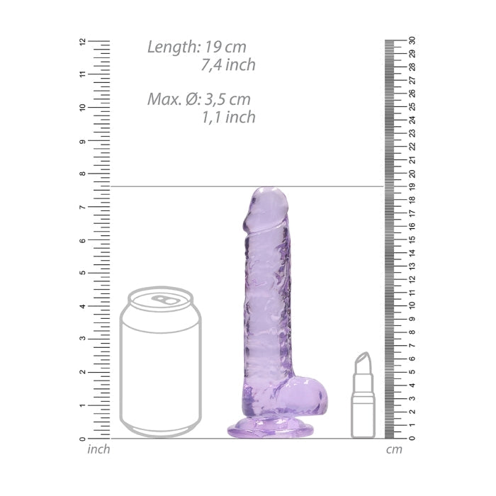 REALISTIC DILDO WITH BALLS 7IN / 17 CM
