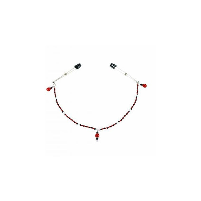 RED SINGLE STRAND NIPPLE CLAMPS
