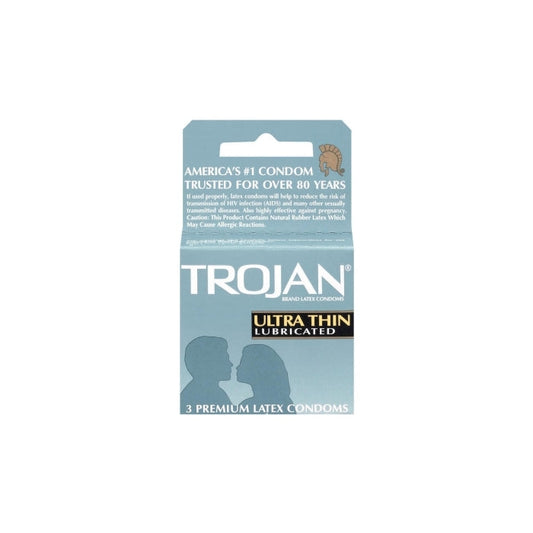TROJAN 3'S U/THIN P/LUB (GREY) 6 PACK