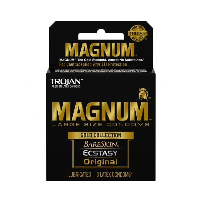 TROJAN 3'S MAGNUM LARGE GOLD COLLECTION 6 PACK