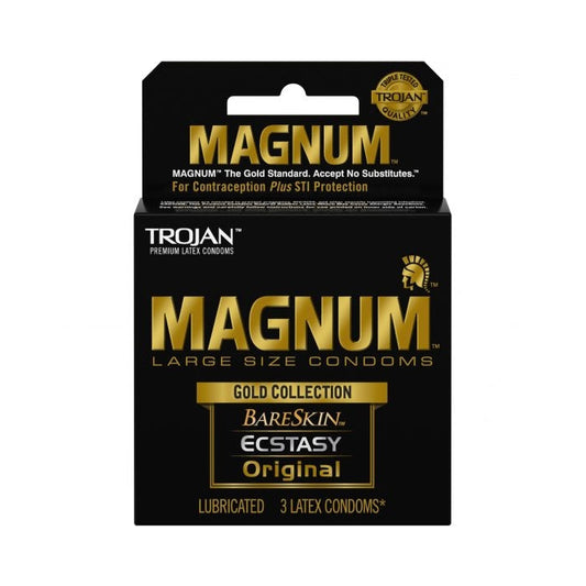 TROJAN 3'S MAGNUM LARGE GOLD COLLECTION 6 PACK