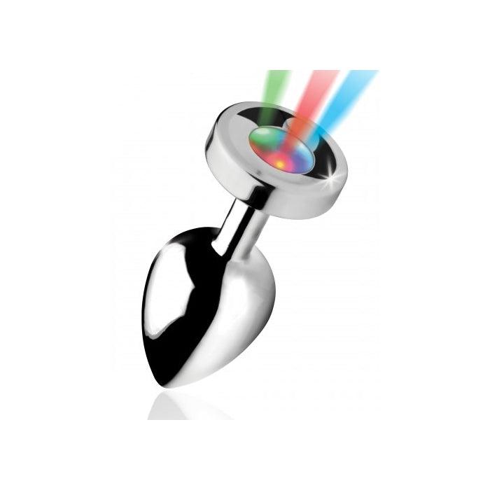 LIGHT UP LARGE ANAL PLUG - SILVER