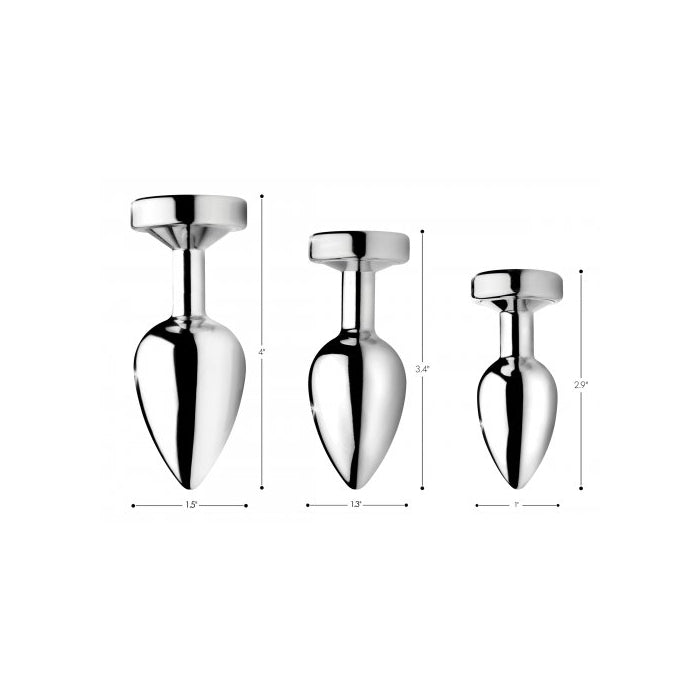 LIGHT UP LARGE ANAL PLUG - SILVER
