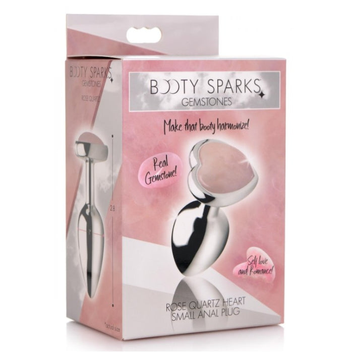 BS GEMSTONES ROSE QUARTZ HEART - SMALL ANAL PLUG